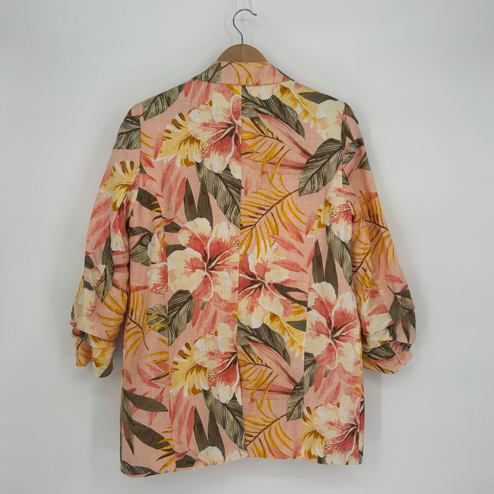 JOIE Kishina B Floral Linen Blazer Size 6 Dusty Nude $298 EUC - Picture 3 of 9